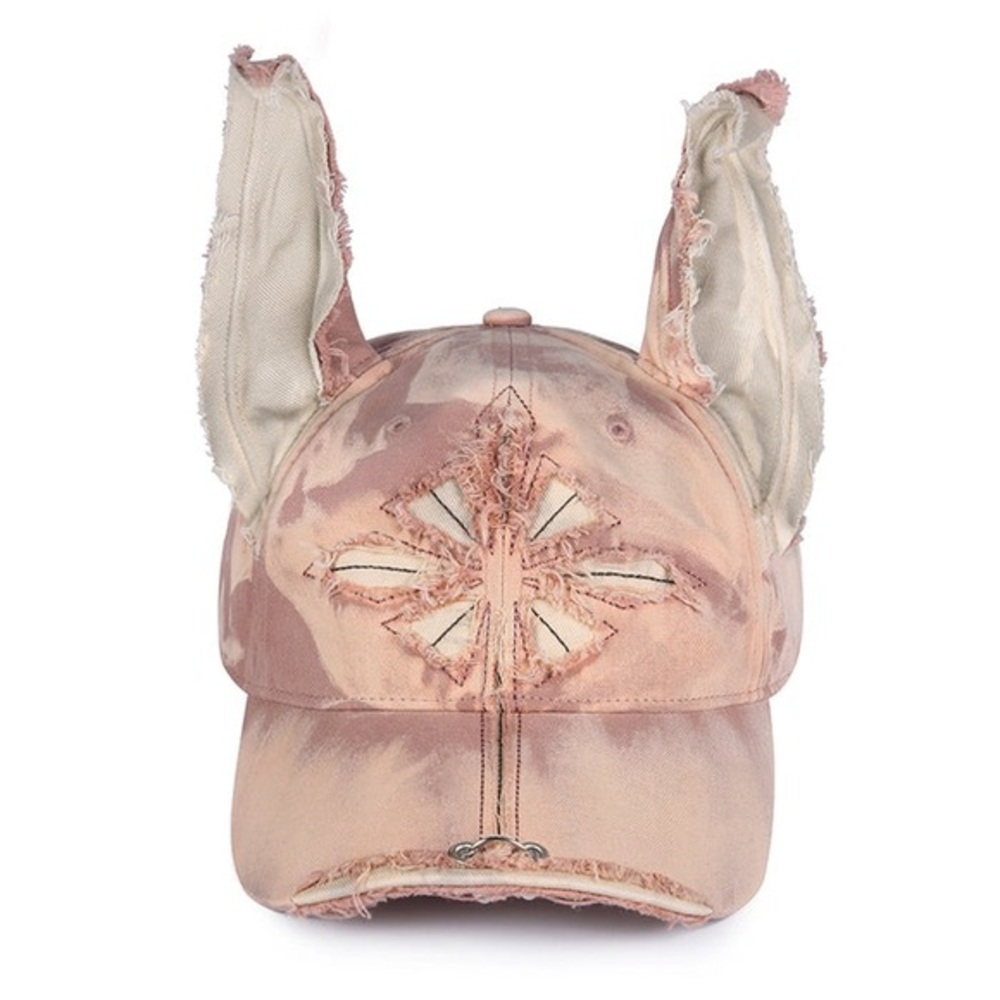 GENZERO The dog ear‎ cross pink distressed baseball cap